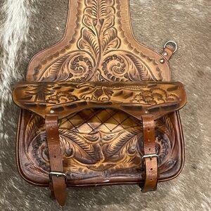 Leather Saddle Bags, Eagle-Motorcycle or Equestrian